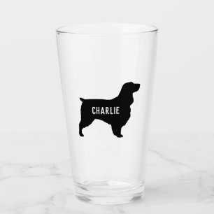 フィールドスパニエル犬シルエットパーソナライズされたドッグブリード タンブラーグラス
