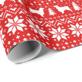 フィールドスパニエル犬ドッグシルエットクリスマスホリデー ラッピングペーパー (ロールコーナー)