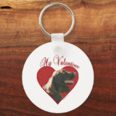 フィールドスパニエル犬バレンタイン キーホルダー (正面)