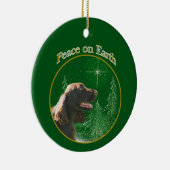 フィールドスパニエル犬ピースキーチェーン セラミックオーナメント (右)