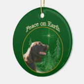 フィールドスパニエル犬ピースキーチェーン セラミックオーナメント (左)