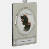 フィールドスパニエル犬ママ2 シルバープレートバナーオーナメント (右)