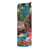 フィールドスパニエル犬休日ベーキング:フェスティバルクリスマス タンブラー (回転左)