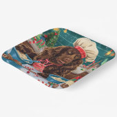 フィールドスパニエル犬休日ベーキング:フェスティバルクリスマス ペーパープレート (傾斜あり)