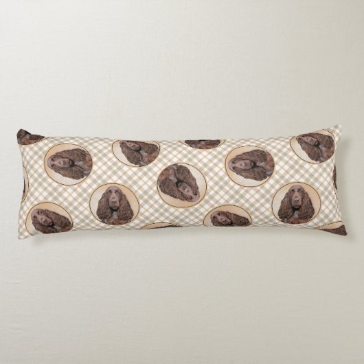 フィールドスパニエル犬絵を描ズローンキュートオリジナルドッグアート ボディピロー (裏面)