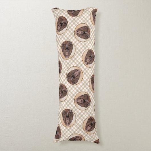 フィールドスパニエル犬絵を描ズローンキュートオリジナルドッグアート ボディピロー (正面縦)