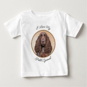 フィールドスパニエル犬絵画ズ – かわいいオリジナルドッグアート ベビーTシャツ