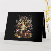 フィールドスパニエル クリスマスツリー ライト クリスマス パジャマ 犬 カード (黄色い花)