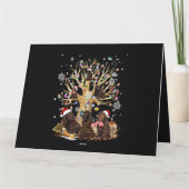 フィールドスパニエル クリスマスツリー ライト クリスマス パジャマ 犬 カード (裏面)