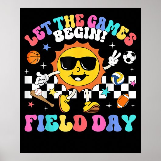 フィールドデイはゲームを開始先生子供 ポスター (正面)