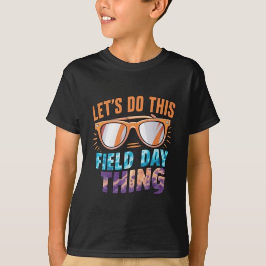 フィールドデイを楽しもう サングラス 先生 Tシャツ (正面)