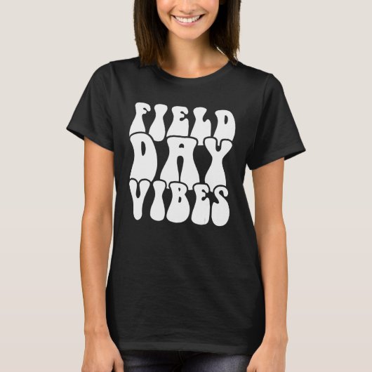 フィールドデイバイブス 教師 フィールドデー 学校 フィールドデー Tシャツ (正面)