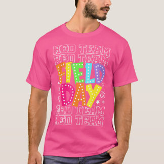 フィールドデイ赤チームカラー戦争キャンプチームゲームコンペ Tシャツ