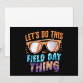 フィールドデーのこの事をしよう サングラスをした先生 招待状 (正面/裏面)