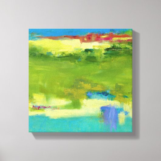 フィールドノート – 抽象芸術グリーンアート キャンバスプリント (正面)