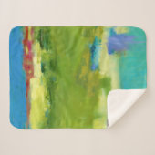 フィールドノート – 抽象芸術グリーンアート シェルパブランケット (正面(横))
