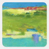 フィールドノート – 抽象芸術グリーンアート スクエアシール (正面)