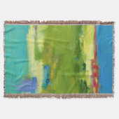 フィールドノート – 抽象芸術グリーンアート スローブランケット (正面)