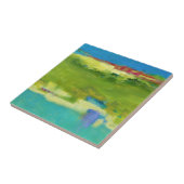 フィールドノート – 抽象芸術グリーンアート タイル (側面)