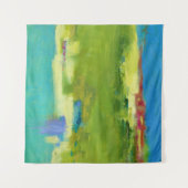 フィールドノート – 抽象芸術グリーンアート タペストリー (正面(横))