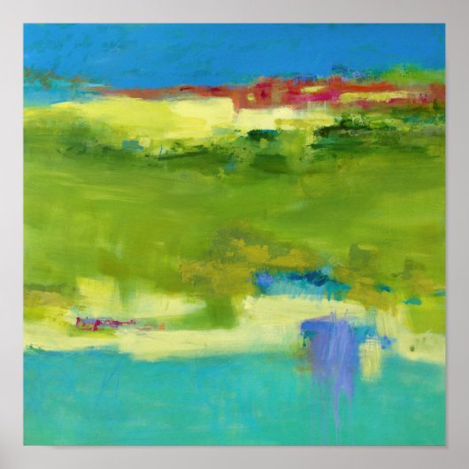 フィールドノート – 抽象芸術グリーンアート ポスター (正面)