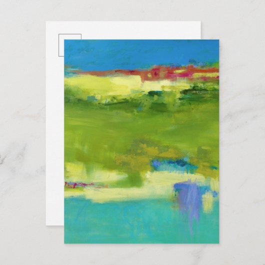 フィールドノート – 抽象芸術グリーンアート ポストカード (正面/裏面)