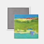 フィールドノート – 抽象芸術グリーンアート マグネット (正面/裏面)