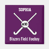 フィールドパーソナライズされたホッケーチーム名ジャージー番号 マグネット (正面)