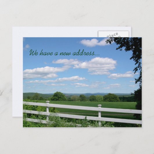 フィールドフェンス農村生活新しい住所 案内ポストカード (正面/裏面)