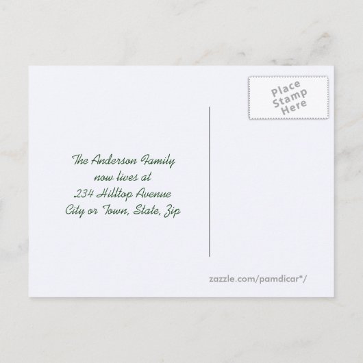 フィールドフェンス農村生活新しい住所 案内ポストカード (裏面)