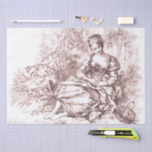 フィールドフランスのヴィンテージランドスケープ切り離し 薄葉紙 (クラフト)