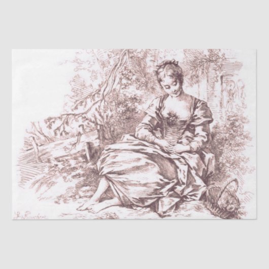 フィールドフランスのヴィンテージランドスケープ切り離し 薄葉紙 (正面)