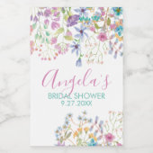 フィールドフローラブライダルシャワー飲料ラベル ワインラベル (シングルラベル)