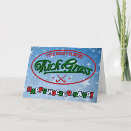 フィールドホッケーおもしろいクリスマスホリデーカード シーズンカード