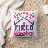 フィールドホッケーかわいい選手チームに燃料を供給 クッション (ブランケット)