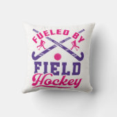 フィールドホッケーかわいい選手チームに燃料を供給 クッション (裏面)