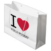 フィールドホッケーが大好き ラージペーパーバッグ (正面アングル)