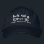 フィールドホッケーすごいファンカスタムスポーツチーム 刺繍入りキャップ<br><div class="desc">このFANお気に入りのキャップでフィールドホッケーチームまたはプレイヤーをすごいサポート。高校、青少年、クラブ、大学のチーム名を追加して、優れた帽子を作成する。（他のスポーツにも変更できる）。 チームの色に合わせて文字と帽子の色を簡単に変更。あなたはフィールドホッケー選手でもファンでも、この帽子を着てたくさんの賛辞を受け素晴らし取る。チーム募金素晴らしも行う!!</div>