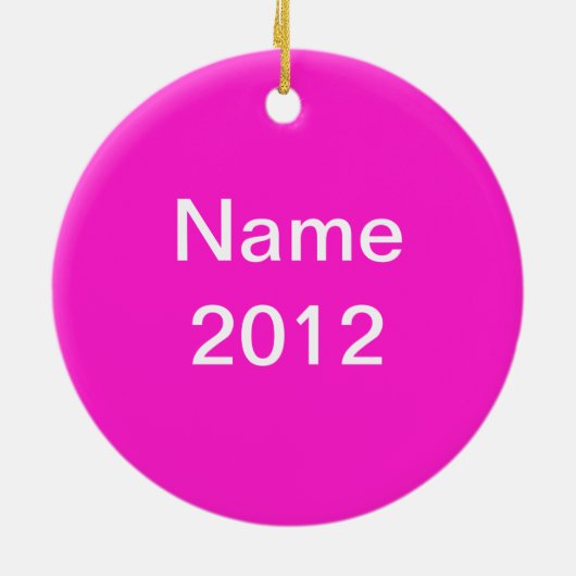 フィールドホッケーのオーナメントw/Nameのピンク セラミックオーナメント (裏面)