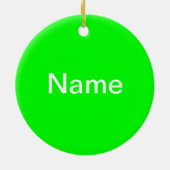 フィールドホッケーのオーナメントw/Nameの緑 セラミックオーナメント (裏面)