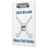 フィールドホッケーのチーム名前のジャージーパーソナライズな数 クリップボード (左)