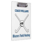 フィールドホッケーのチーム名前のジャージーパーソナライズな数 クリップボード (右)