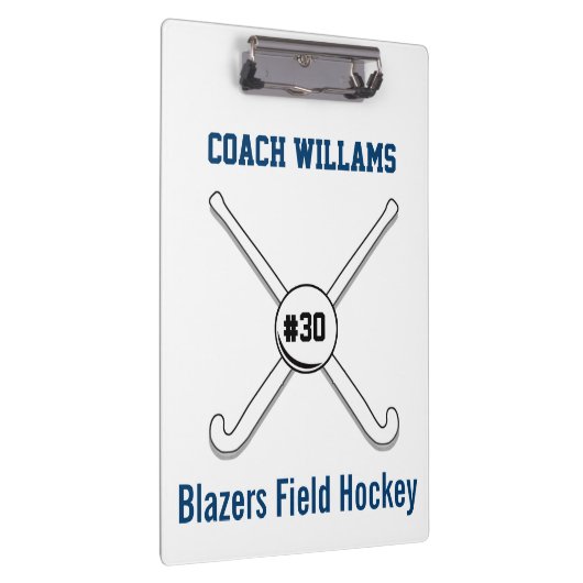 フィールドホッケーのチーム名前のジャージーパーソナライズな数 クリップボード (右)
