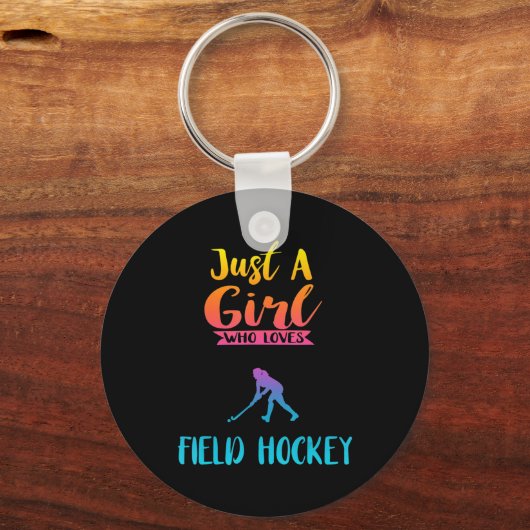 フィールドホッケーのフィールドホッケーGを愛する女の子 キーホルダー (正面)