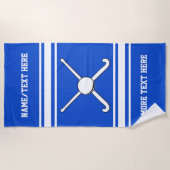 フィールドホッケーのプレーヤーまたはチーム名前あなたのチーム色 ビーチタオル (正面)