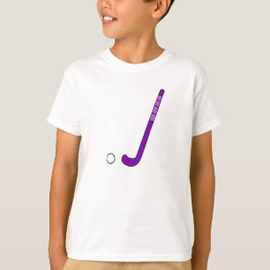 フィールドホッケーの紫色の棒 Tシャツ