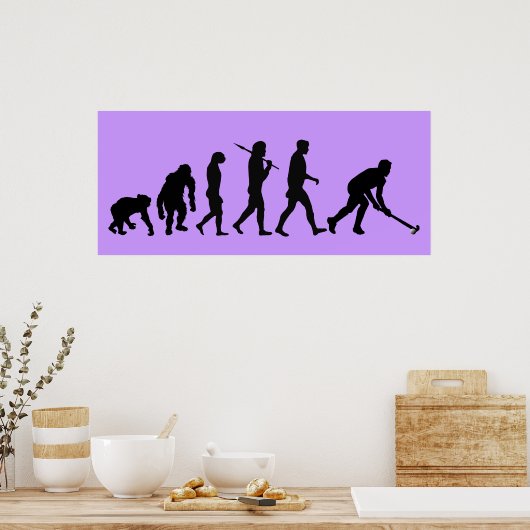 フィールドホッケーの進化 – ホッケースポーツファン ポスター (キッチン)