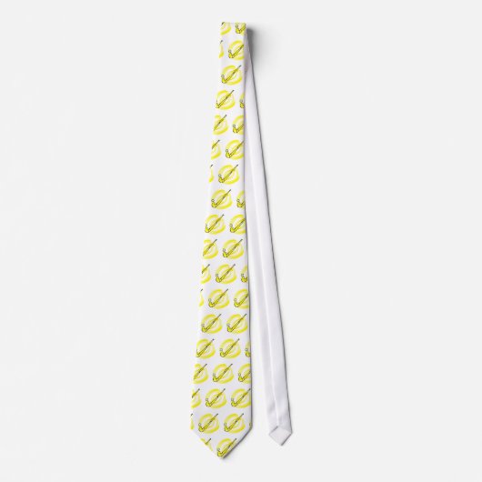 フィールドホッケーの黄色のロゴ ネクタイ (正面)
