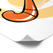 フィールドホッケーオレンジ色のロゴ ポスター (角)