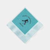 フィールドホッケーガールズ誕生日スパークル 縁ありカクテルナプキン (角)